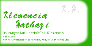 klemencia hathazi business card